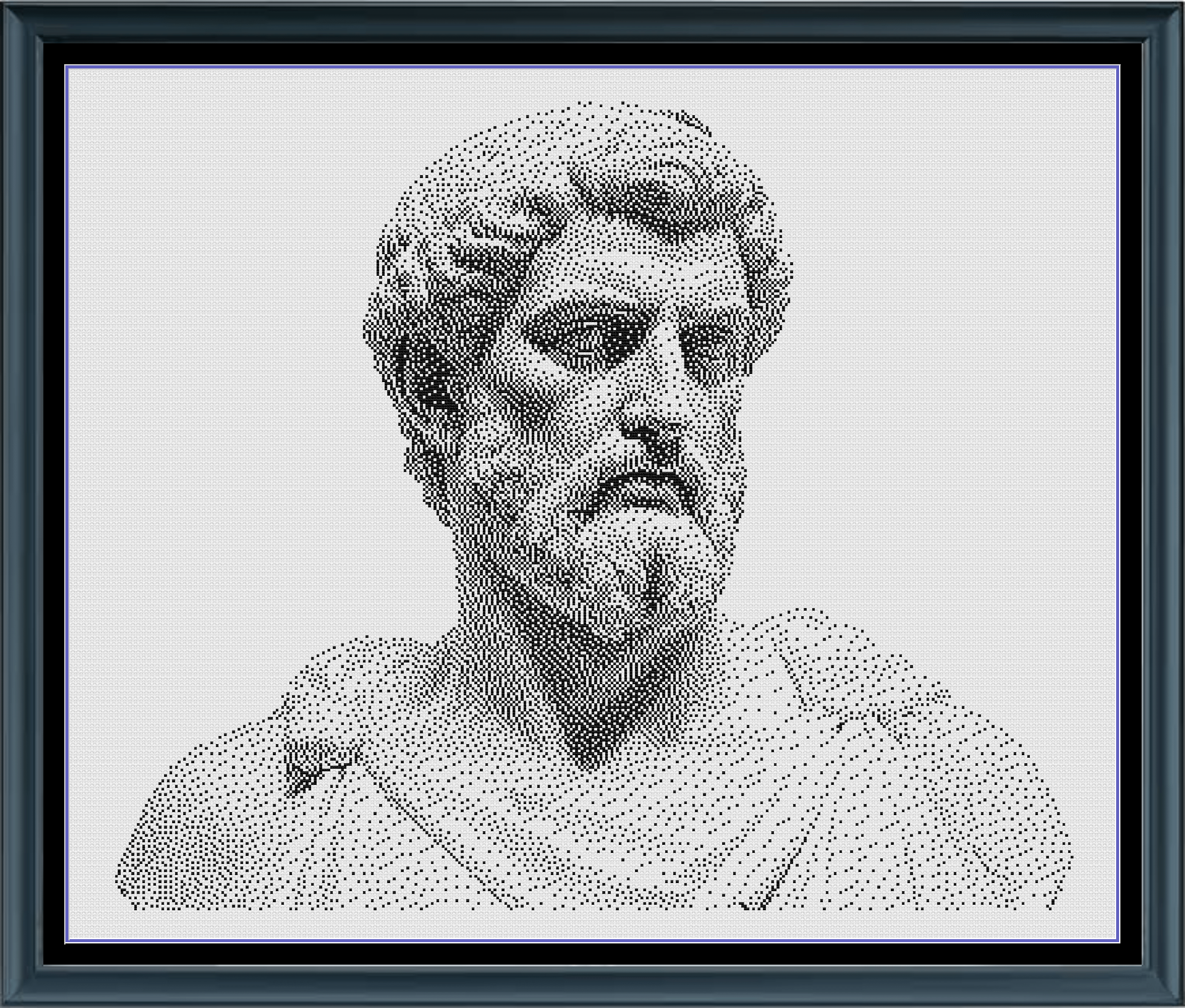 Stitching Jules Design Cross Stitch Pattern Marcus Aurelius Roman Emperor Monochrome Counted Cross-Stitch Pattern (Digital Download)